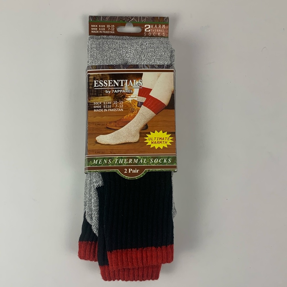 Essentials by 7 Apparel mens thermal socks